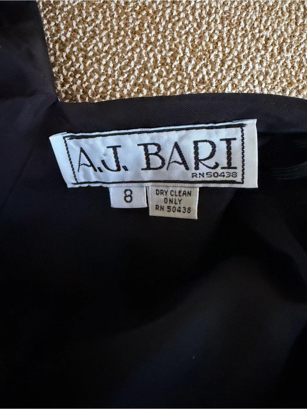 1980s AJ Bari Black Fringe Halter cocktail dress